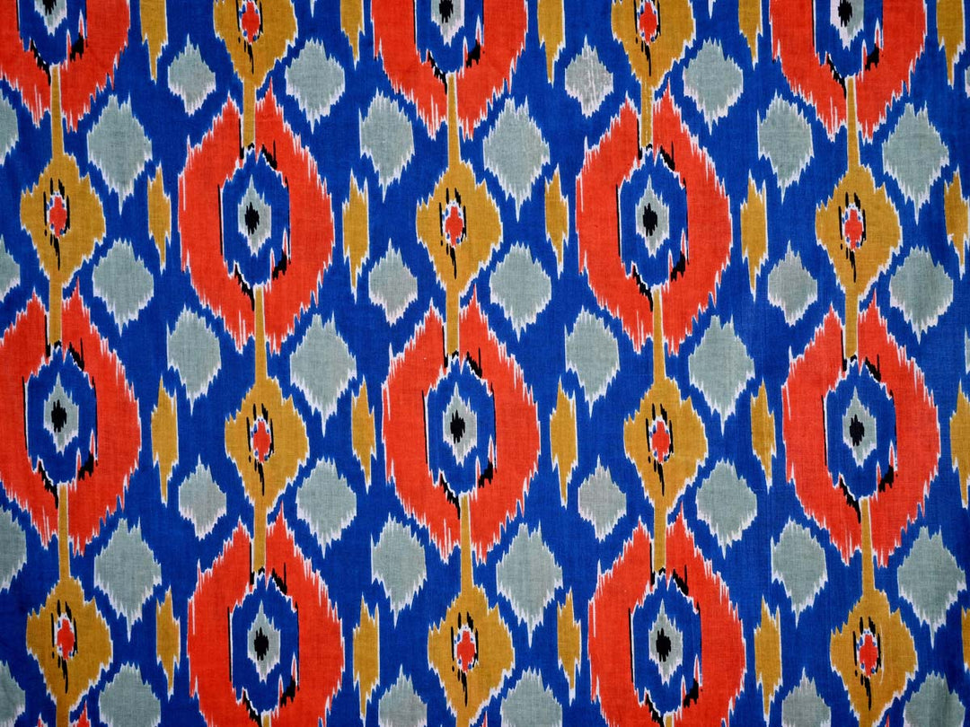 blue ikat fabric cotton online