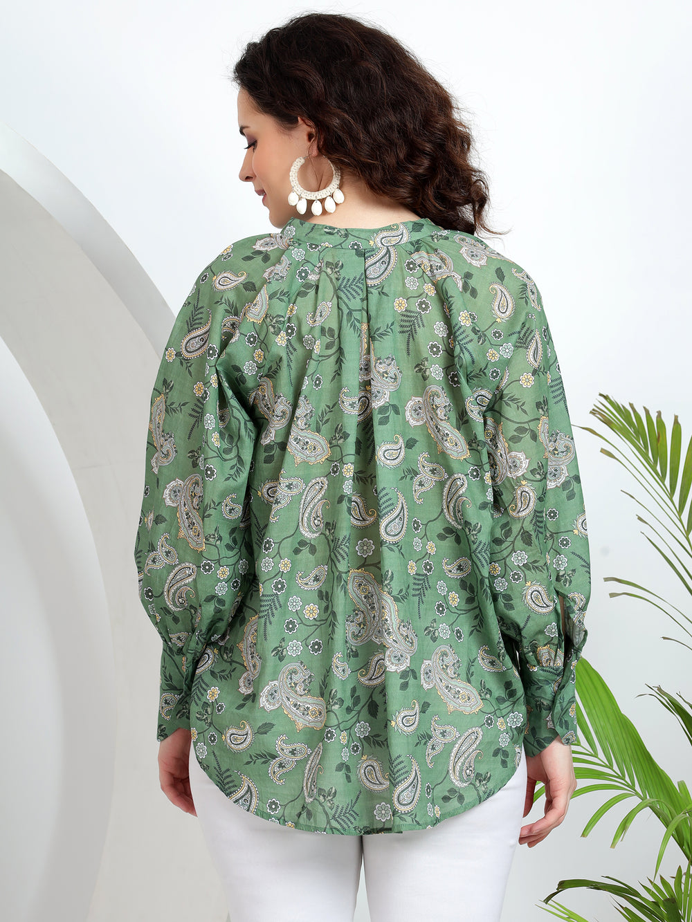 Pleated Neck Women's Top