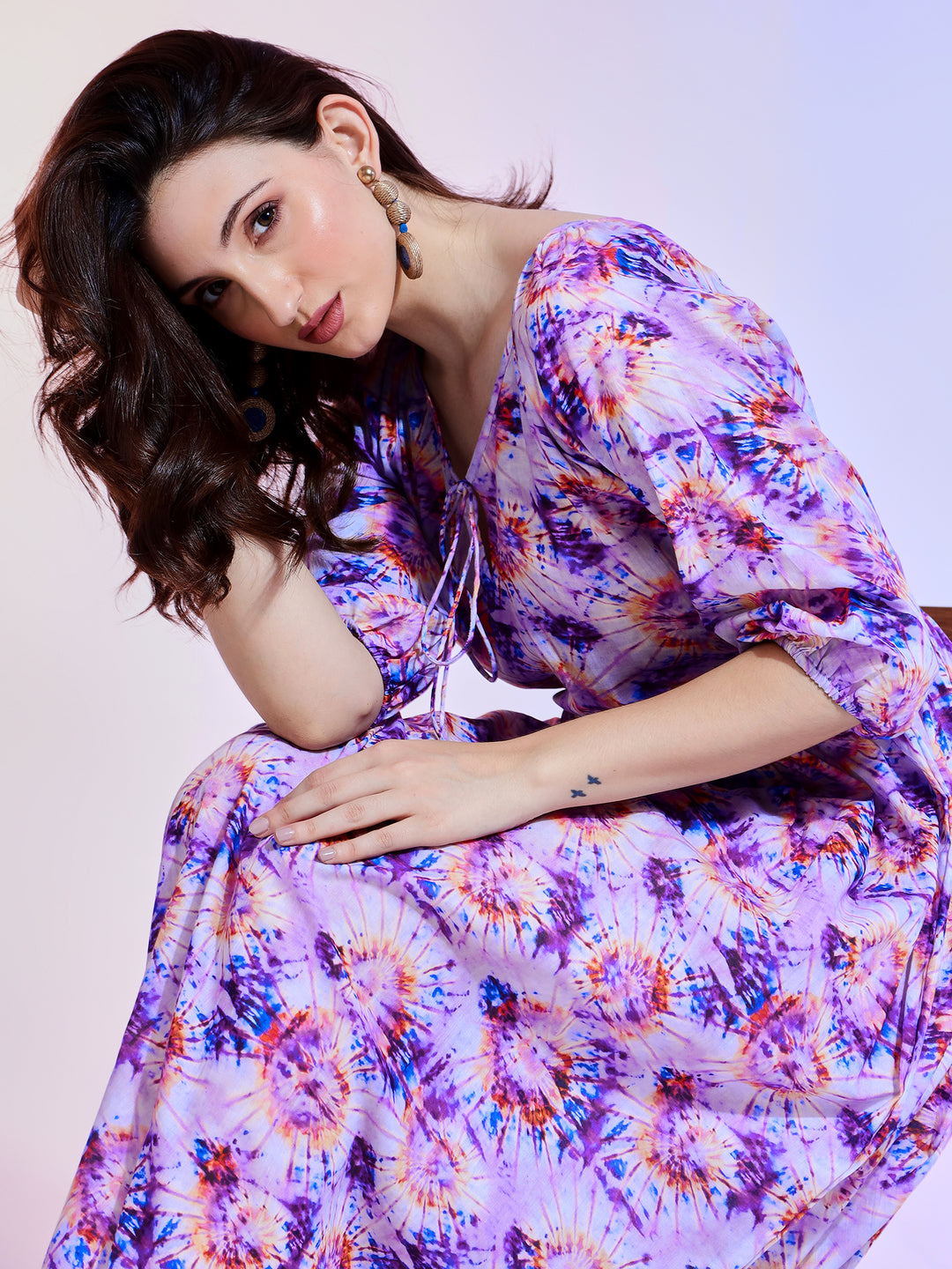 Purple Tie and Dye long dress