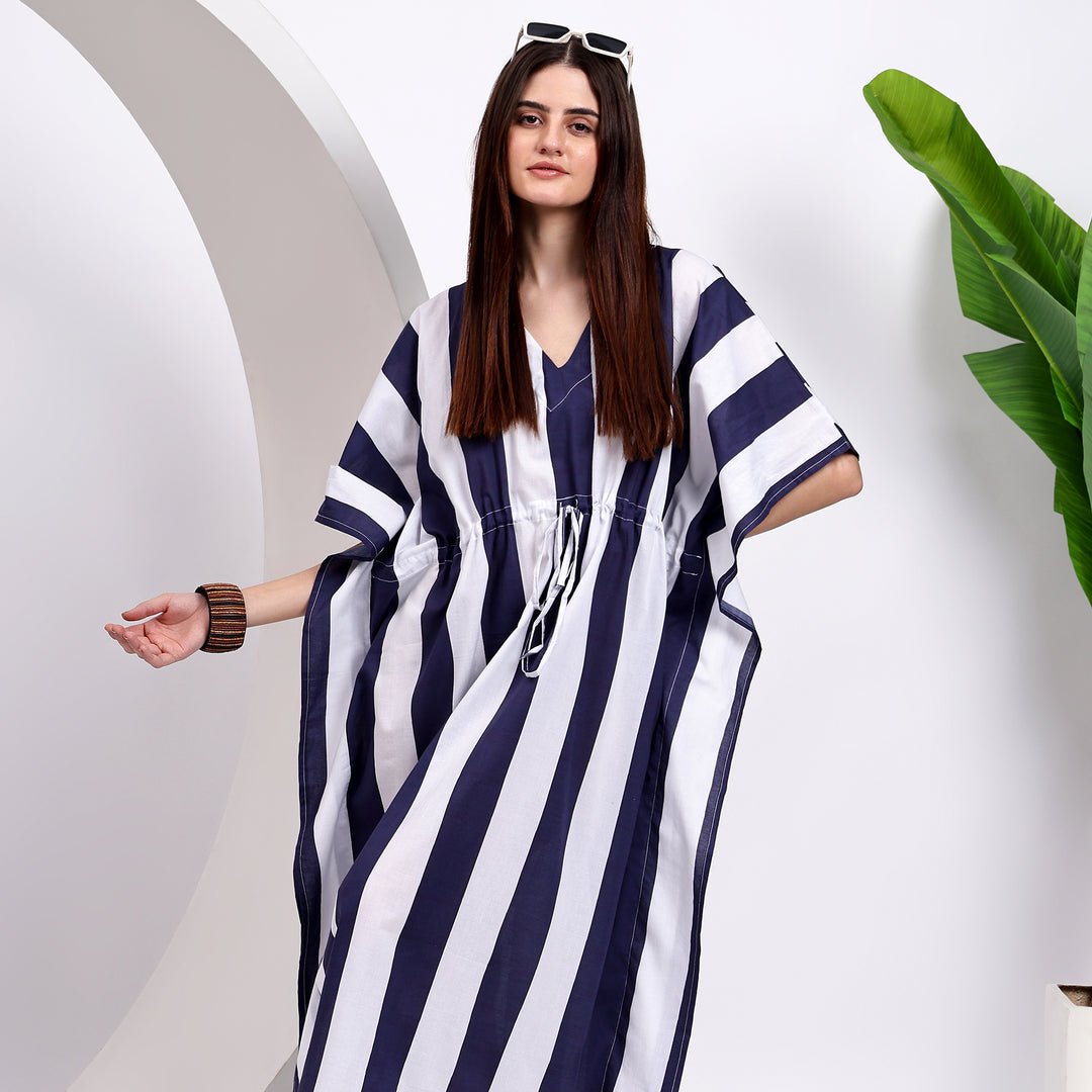 Handmade Block Print Kaftan – Cotton Boho Abaya Dress