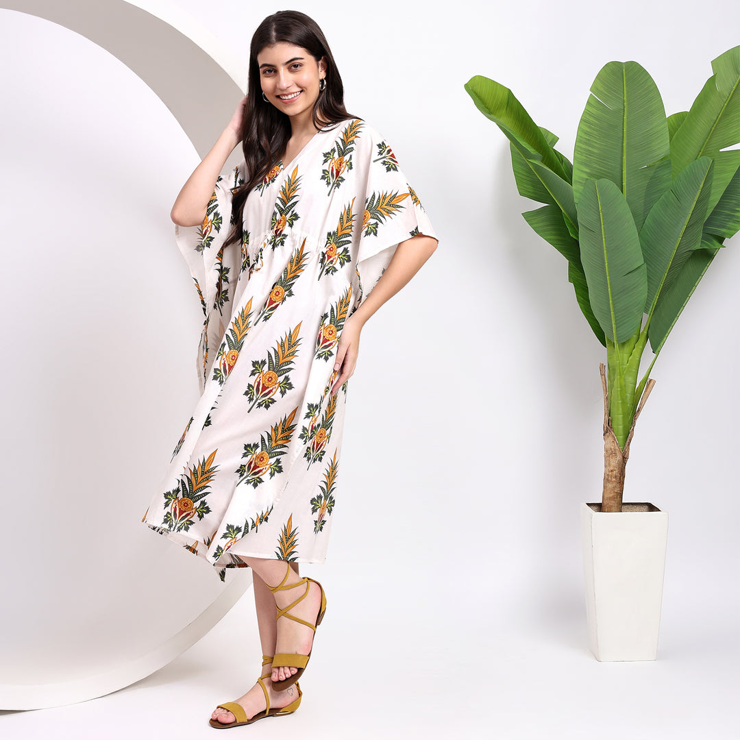 Cotton Block Print Kaftan dress for women – Victorian Style Caftans