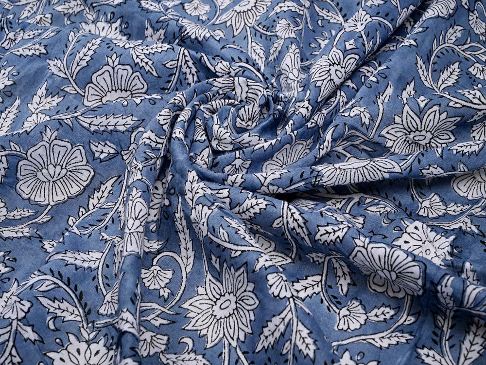 white flower fabric cotton