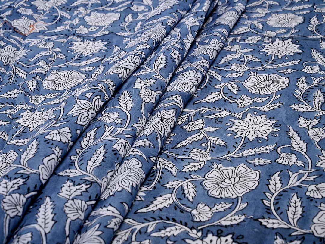 cotton floral leaf print fabric