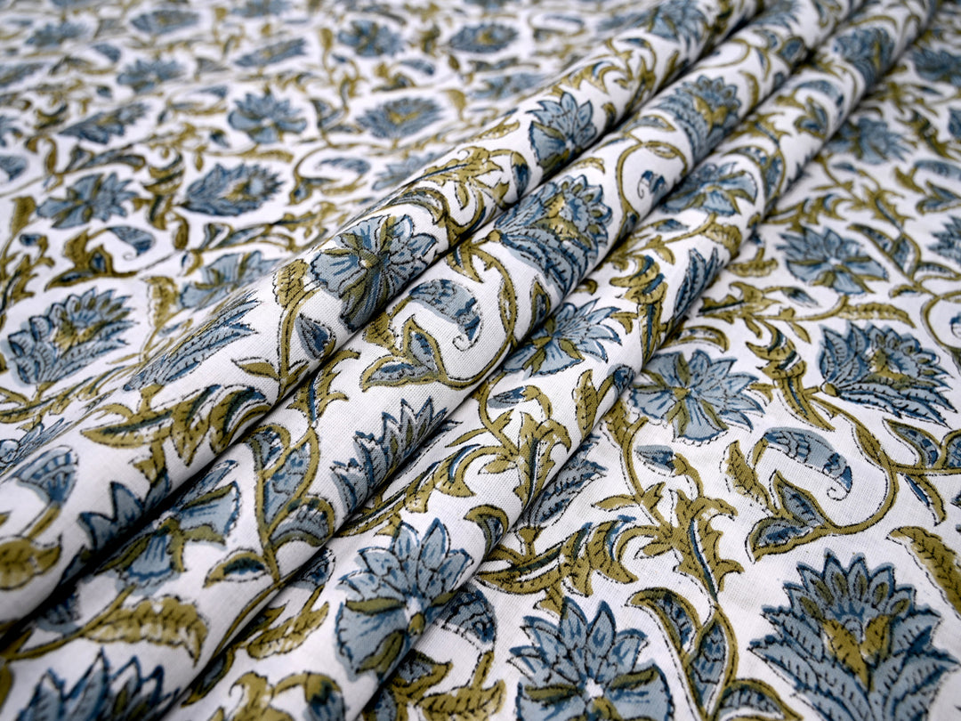 handblock print pure soft cotton fabric