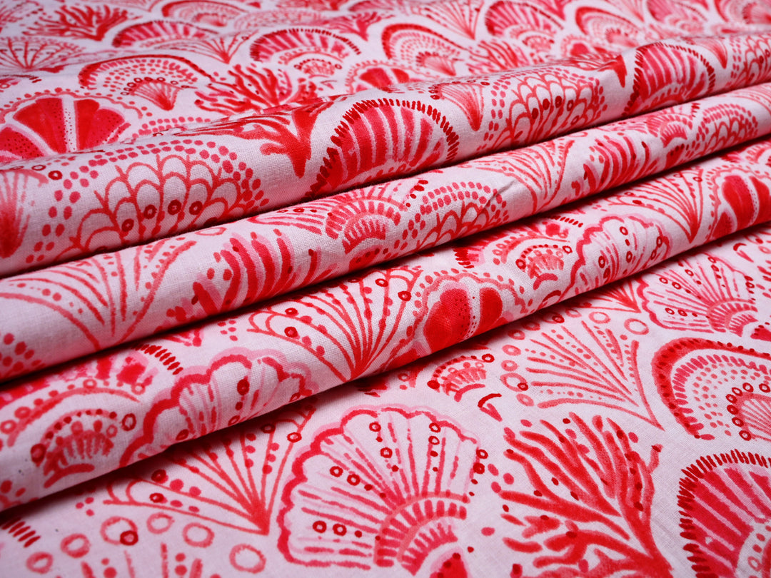 Scallop Shell Screen Print Fabric