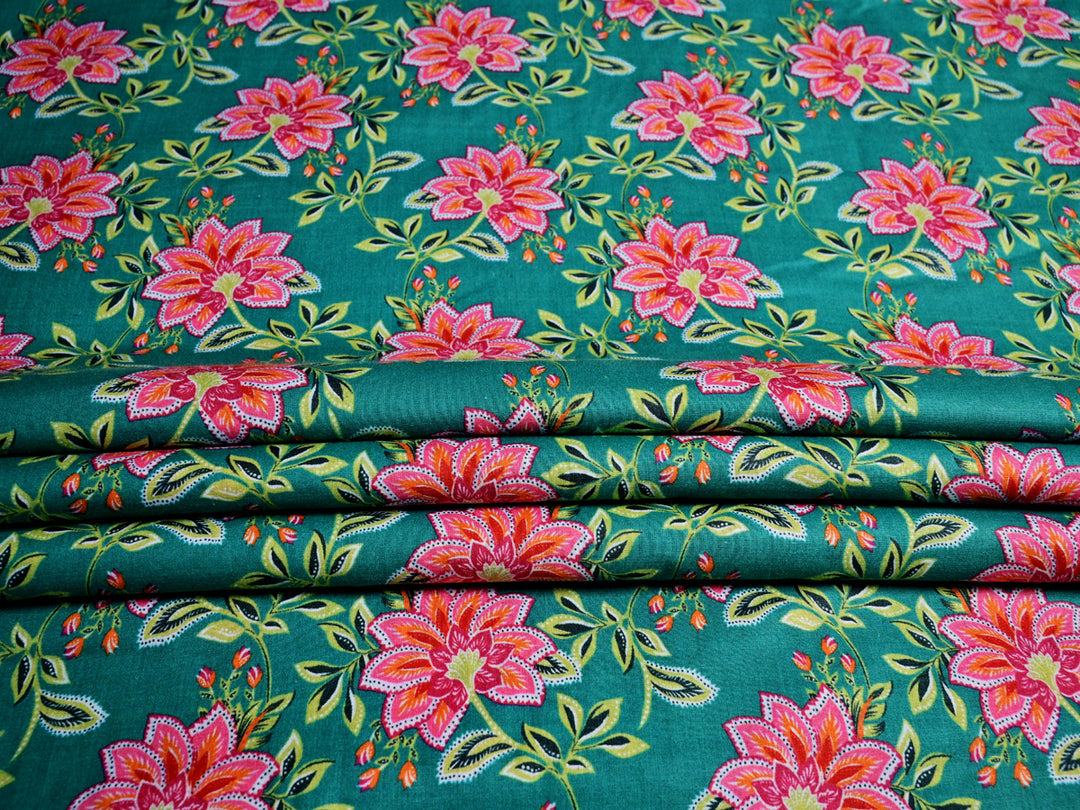 Indian floral print cotton fabric
