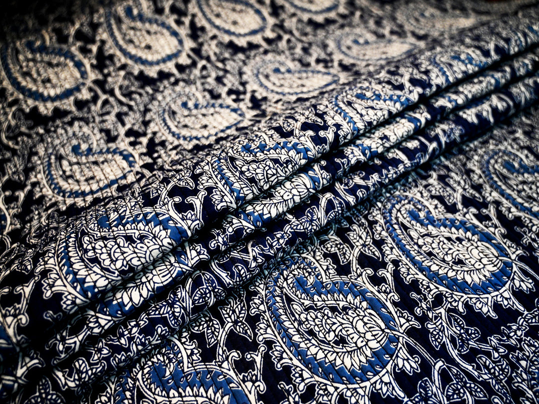 Cotton Quilting Fabric by the Yard – Indian Block Print Upholstery Fabric