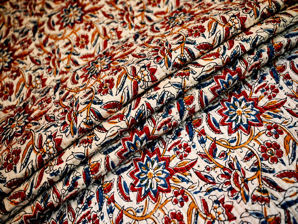 Indian cotton quilted fabric – block print fabric for quilting and home décor