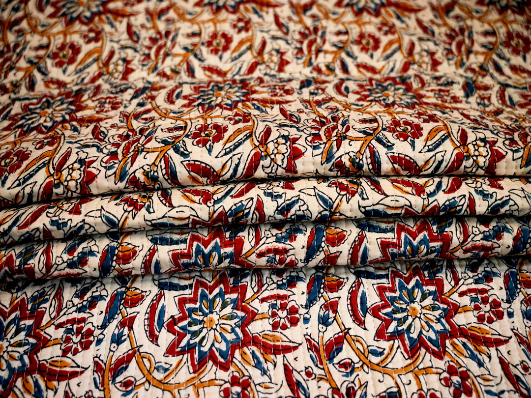 Upholstery quilt fabric by the yard – handmade block print cotton cloth