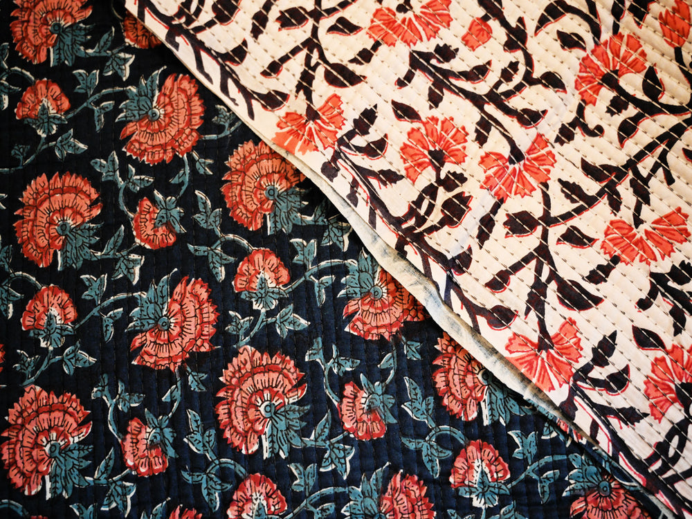 Quilted cotton fabric – Indian block print material for sewing