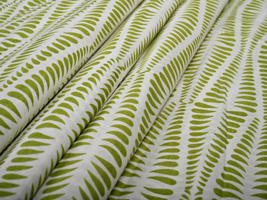 green screen print cotton fabric trends