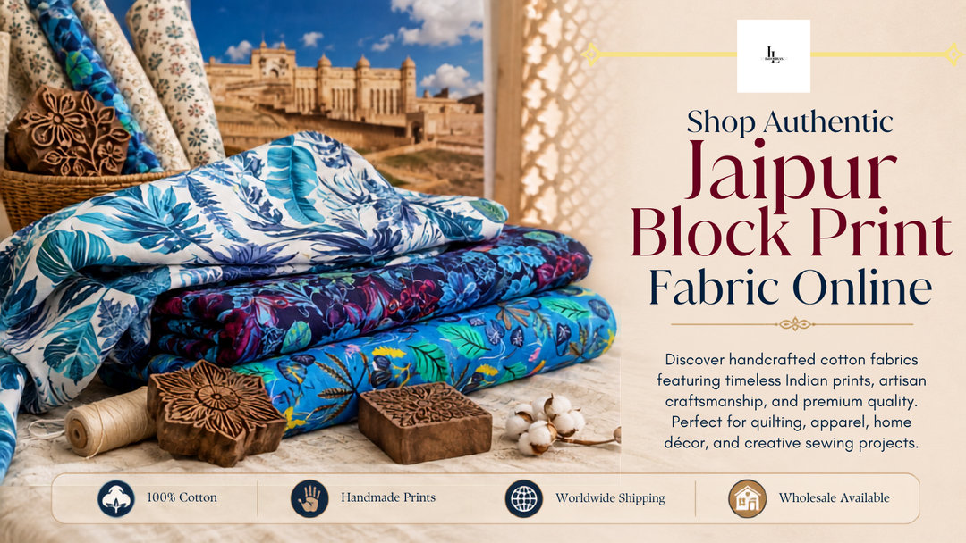 Discover authentic Jaipur block print fabrics handcrafted by skilled artisans using traditional Indian printing techniques and premium cotton fabrics.