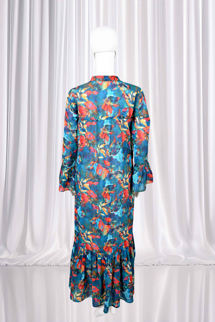 long sleeves floral print dress
