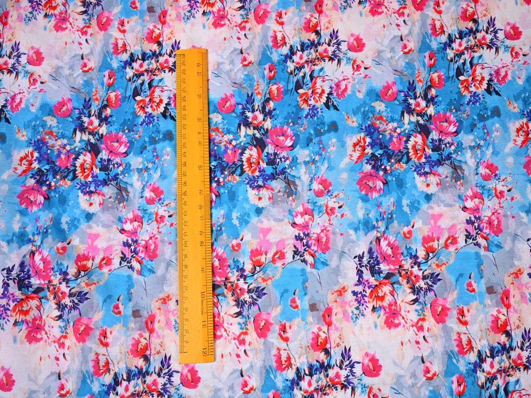 Pink and Blue Bohemian Chic Fabric