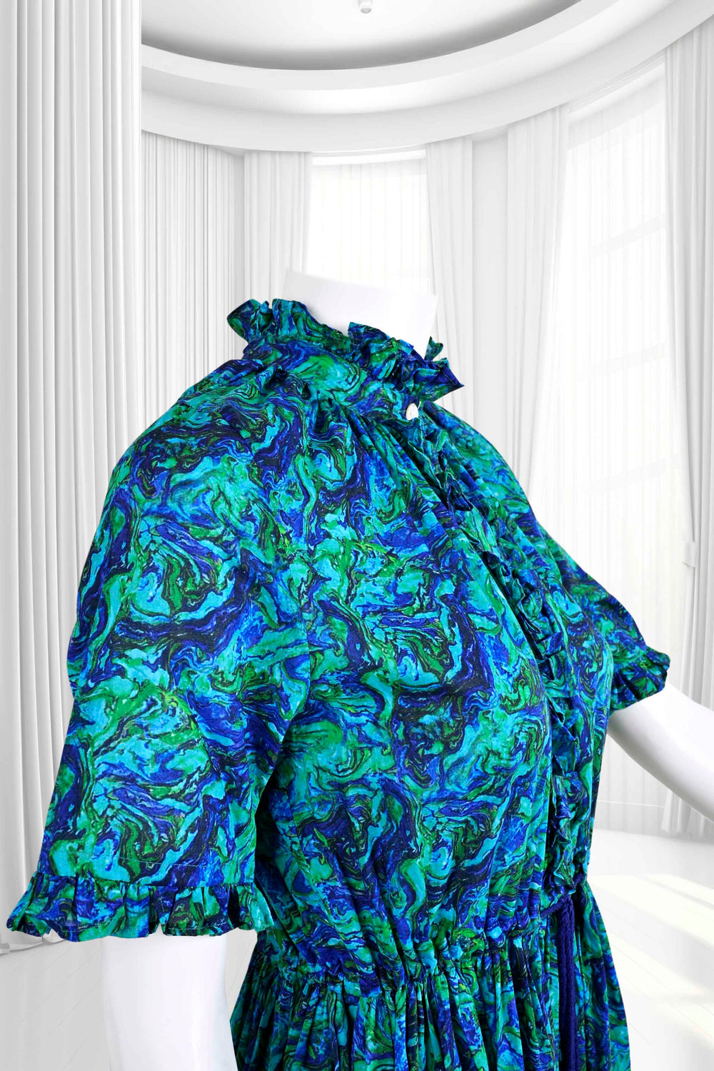 blue maxi cotton dress
