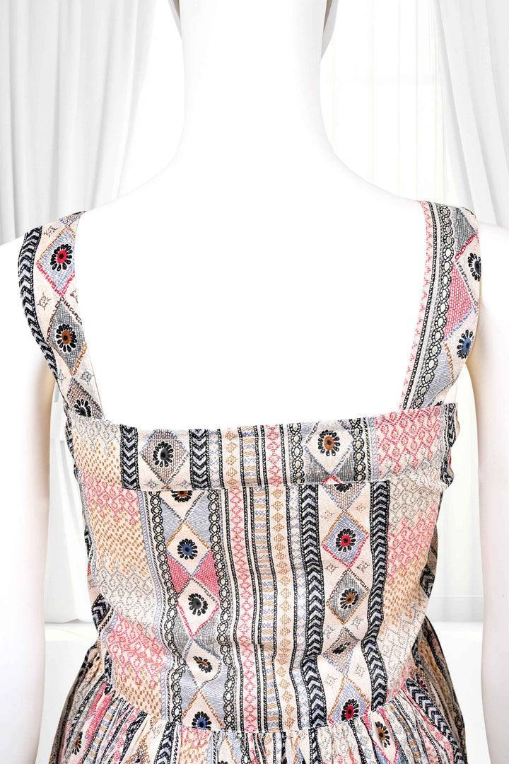 backless cotton printed dress
