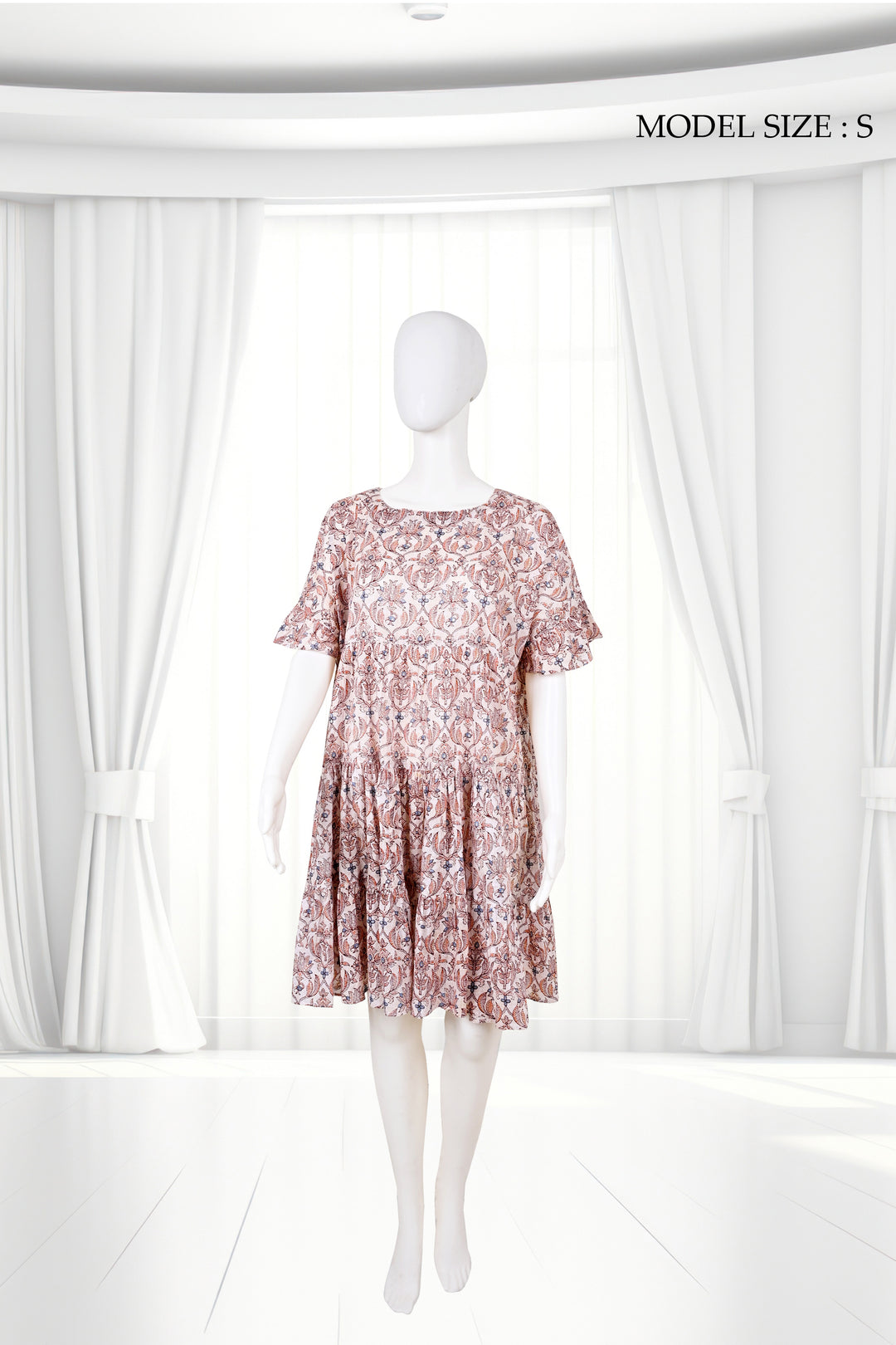 Gingham Checkered ELOISE Cotton Maxi Dress