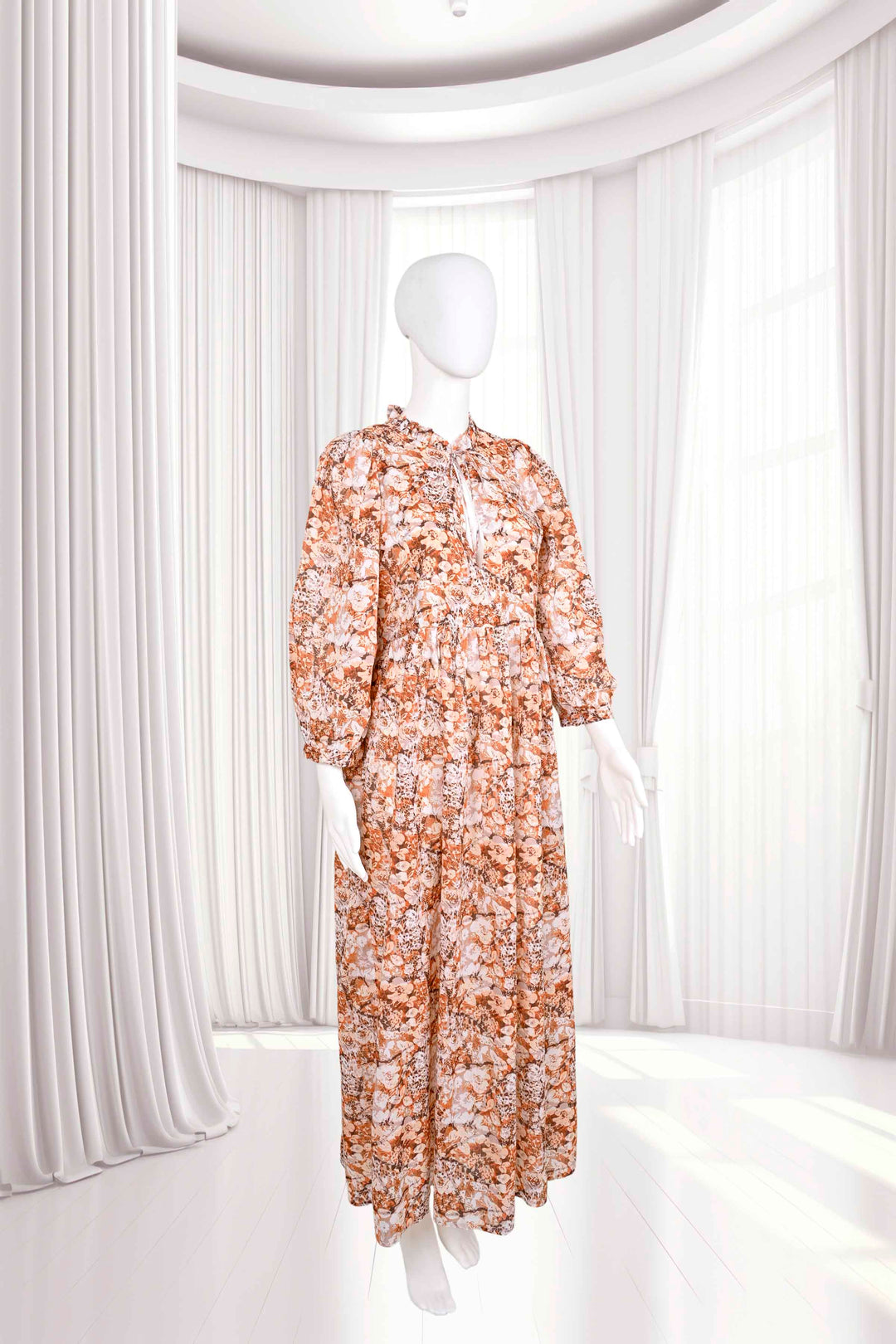 floral print long maxi dress for women