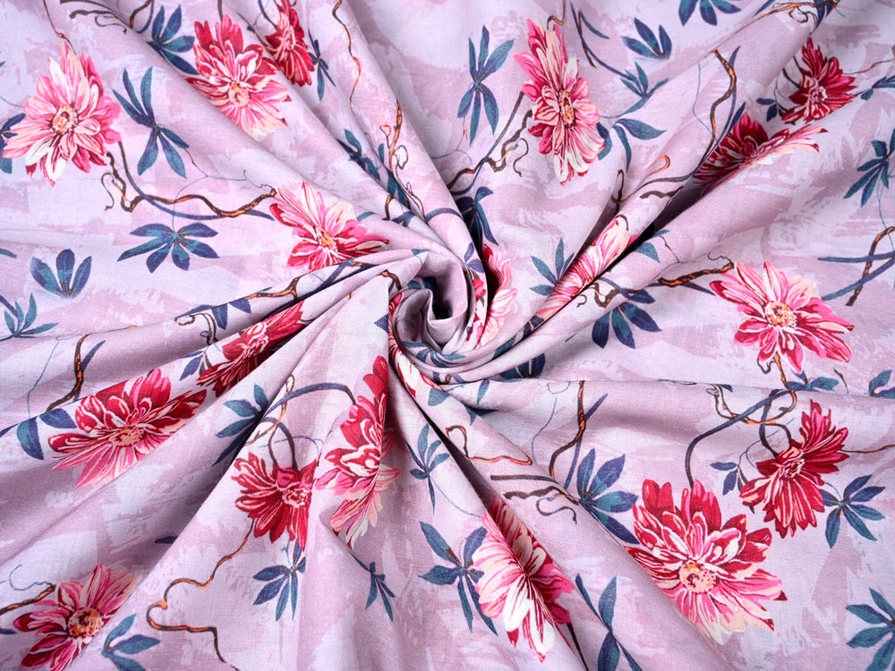 large pink floral patterns