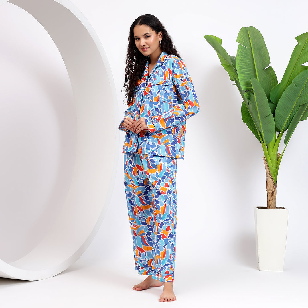 blue pj set for women