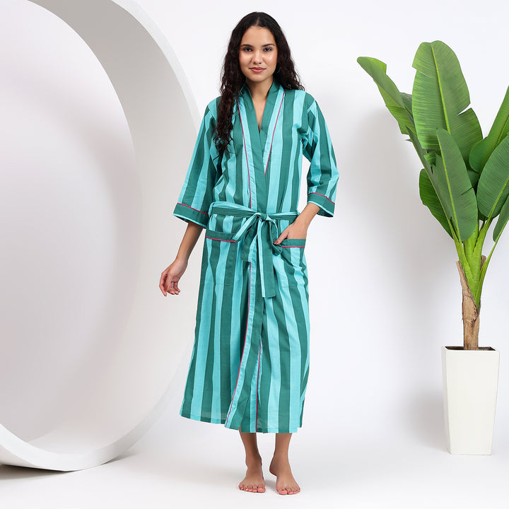 Cotton Duck Green Kimonos For A Beach Cover Ups