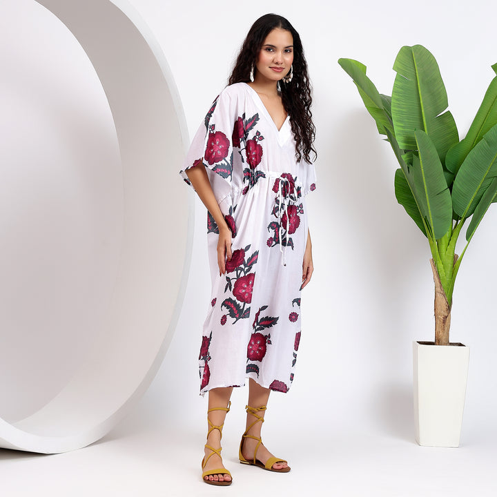 women's floral print caftan