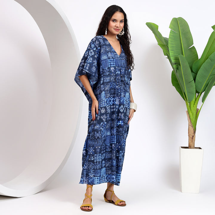 Comfortable Cotton Blue Kaftans