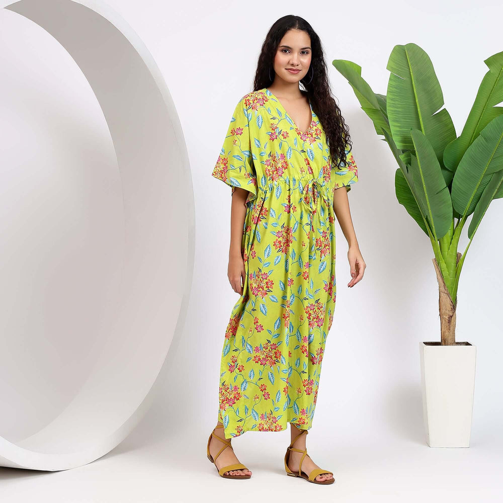 Moroccan caftan dress – cotton block print style