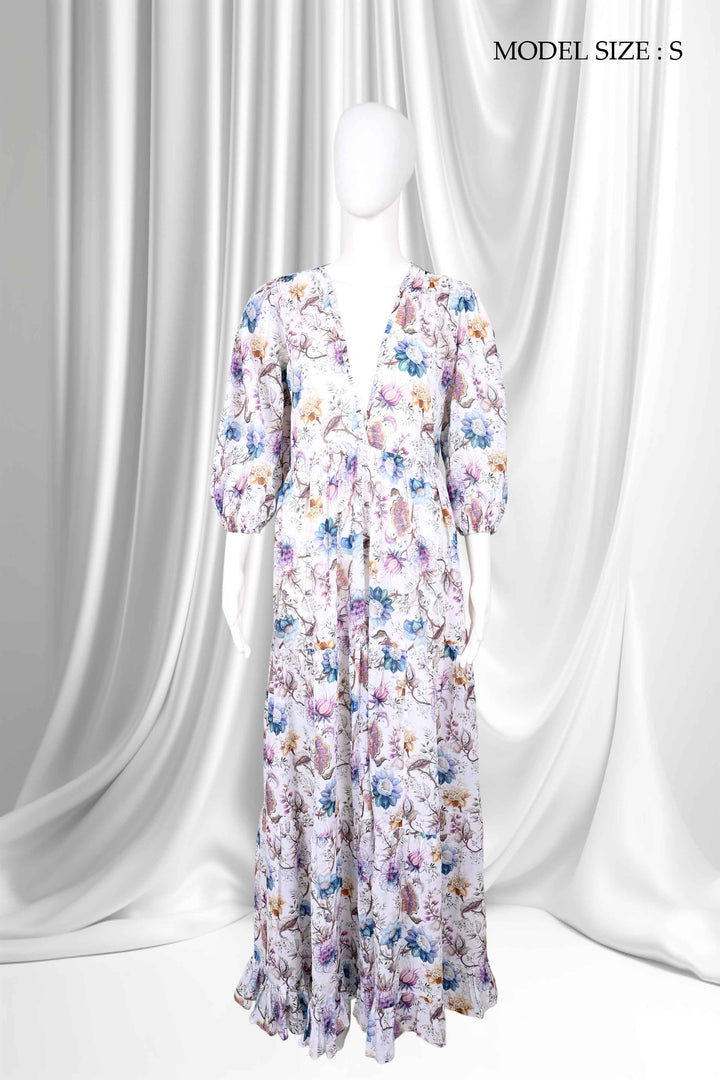 printed flower long maxi dresses