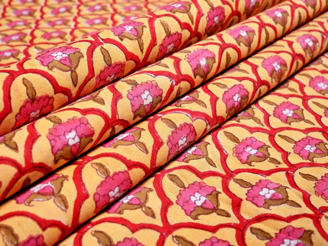 cotton batik print floral fabric