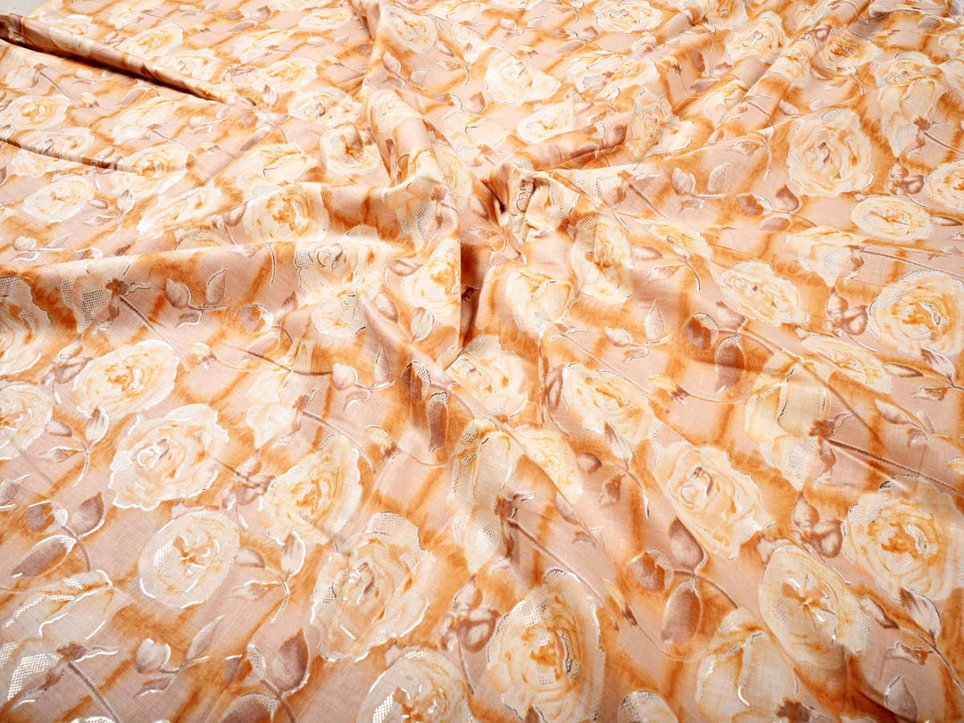 orange flower cotton dress fabrics