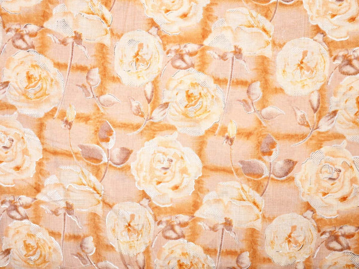 floral yellow rose fabric by the yard