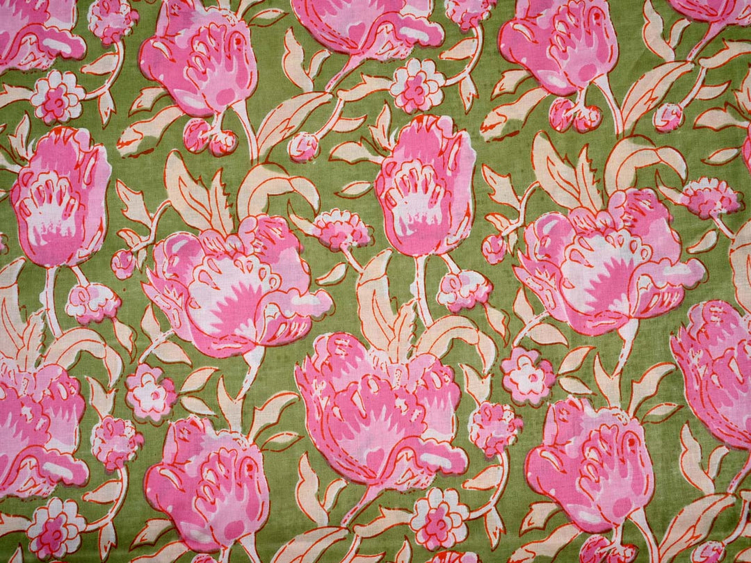 floral pink fabric cotton