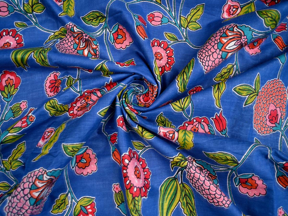 blue floral fabric for dresses