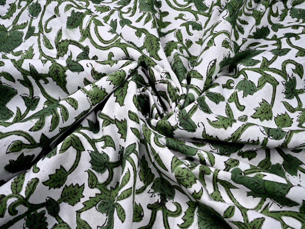 floral green fabric by the yard