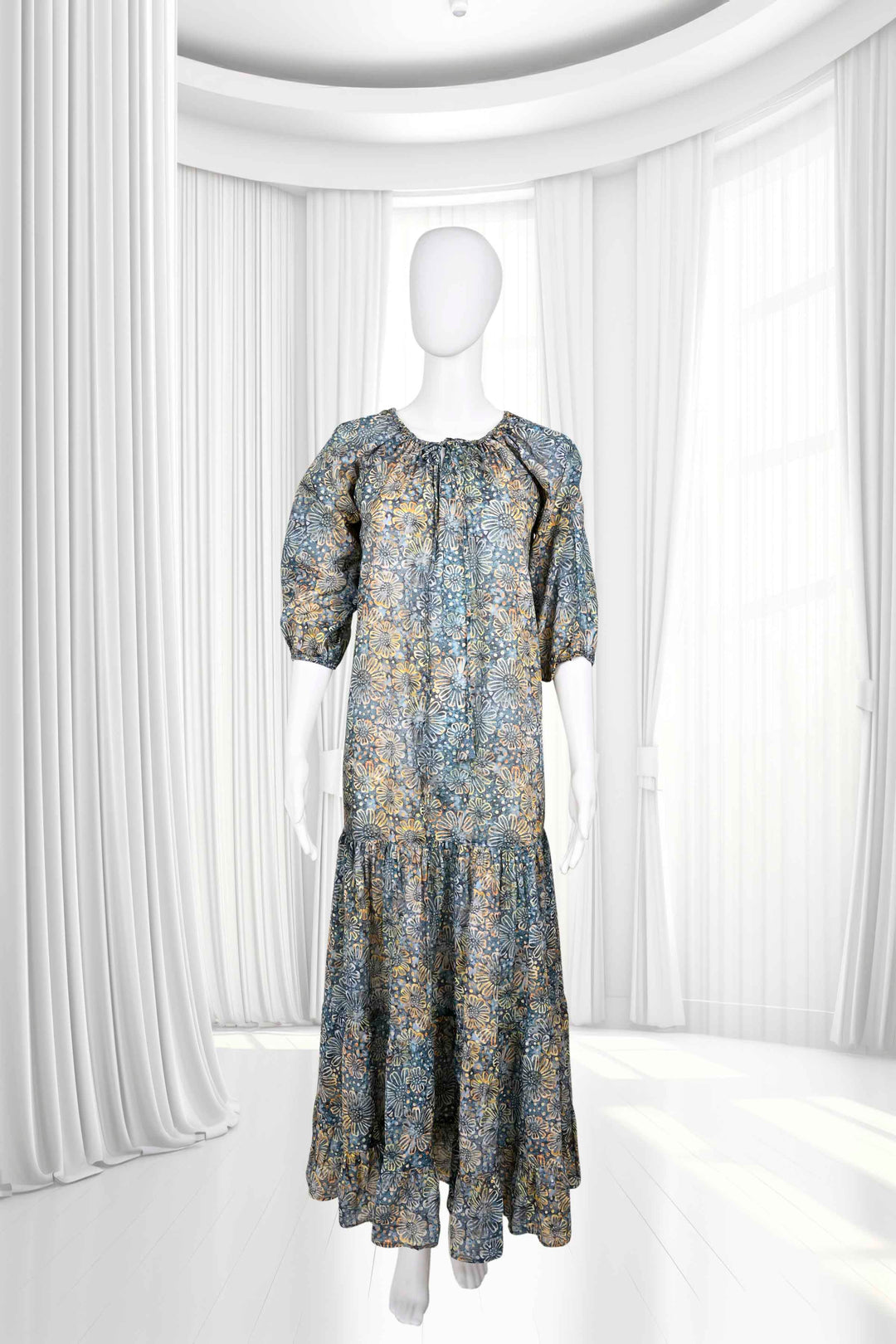 block print cotton maxi dress online