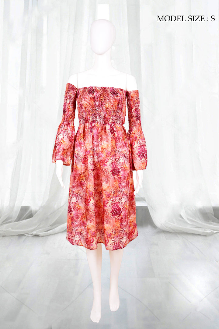 MONET Oversized Reversible Floral Print Long Sleeves Maxi dress
