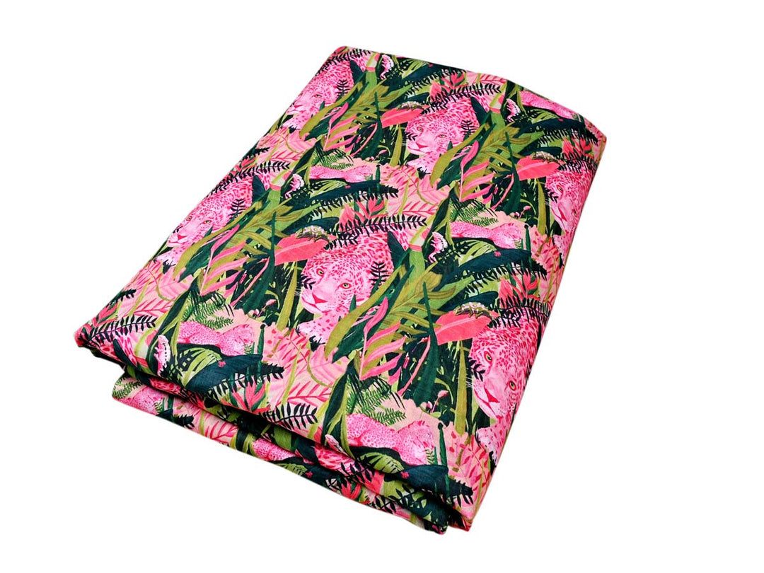 tropical green leaves fabric by yards