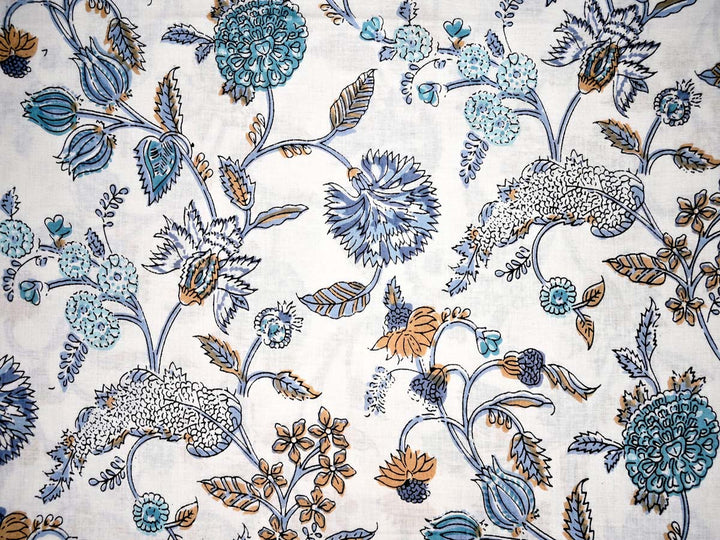 cotton blue floral prints fabric