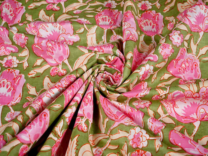 tropical flowers fabric material