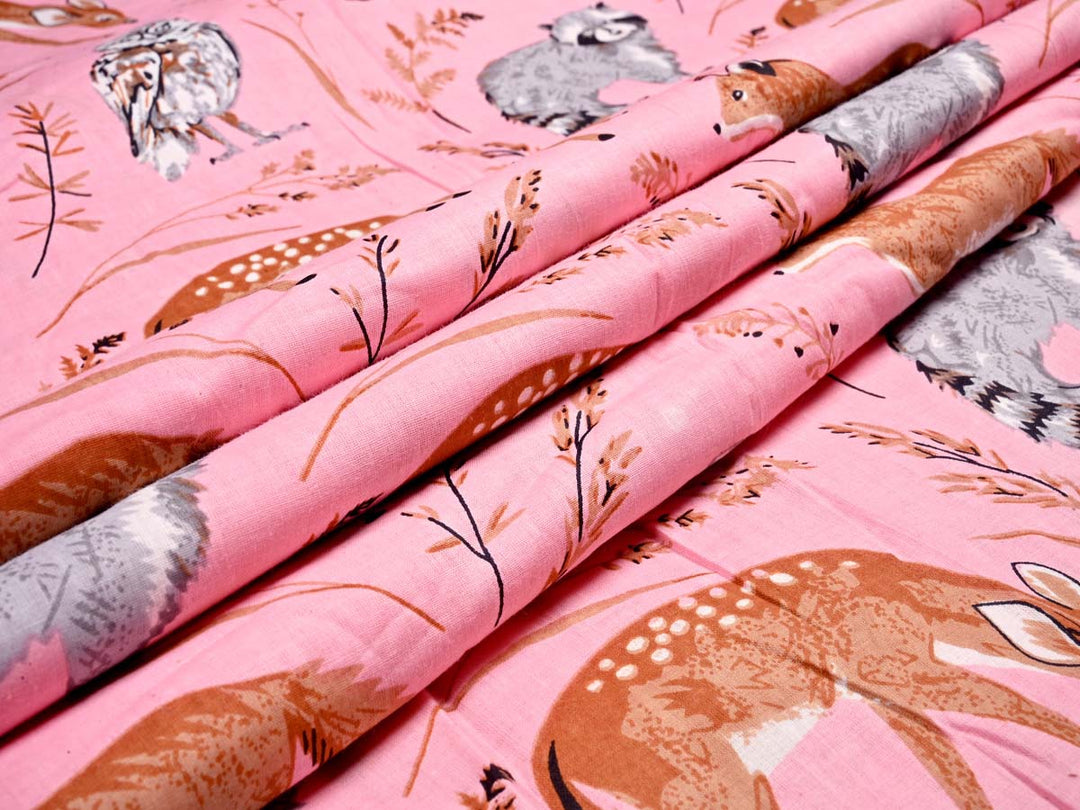 wild animals fabric cotton blends