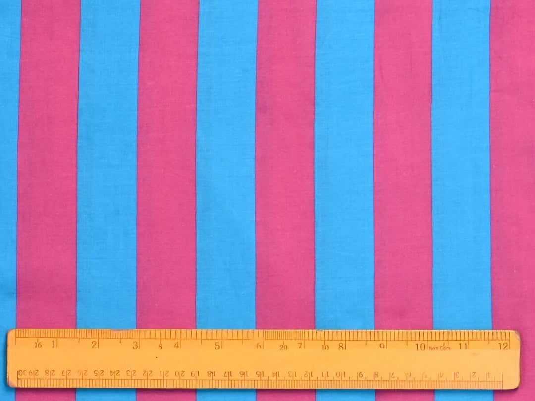 Pink and blue vertical stripe fabric for quilts, patchwork, and sewing