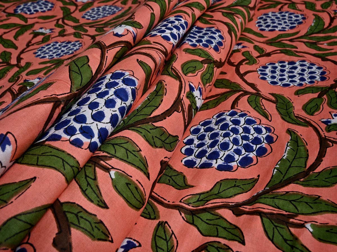 fabric with leaf printed patterns