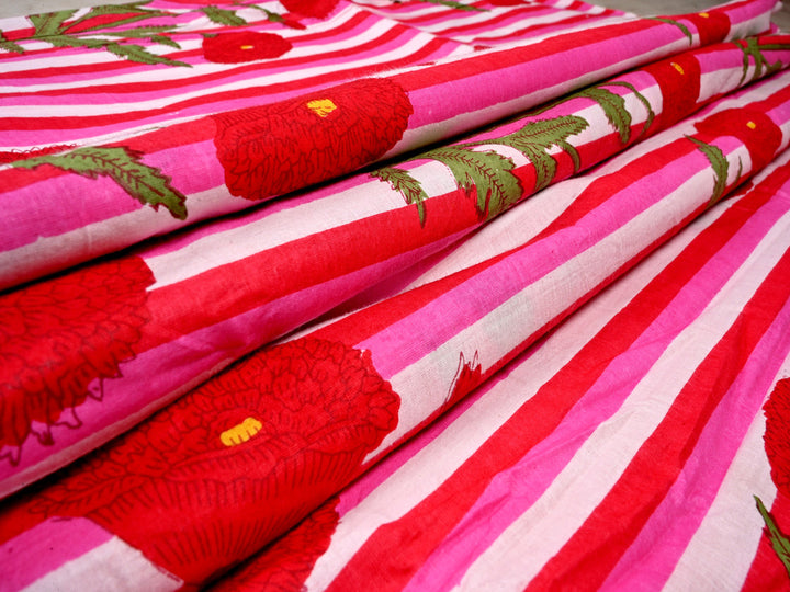 red pink floral clothes fabric material