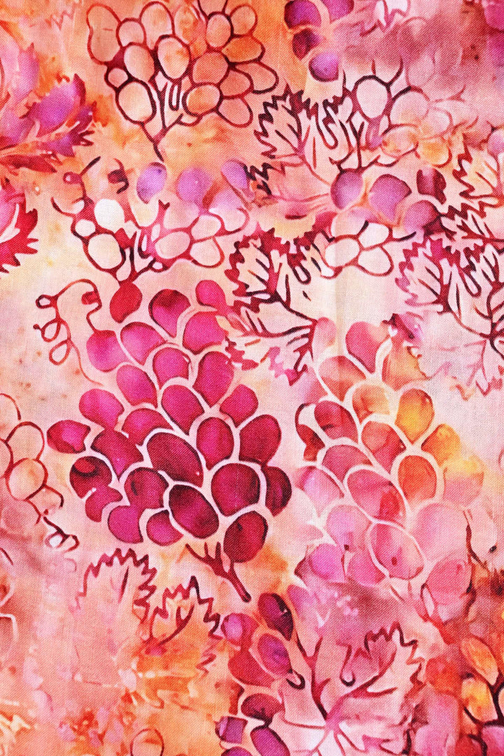 pink flowers print cotton fabric