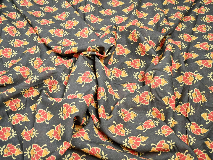 floral cotton apparel fabric