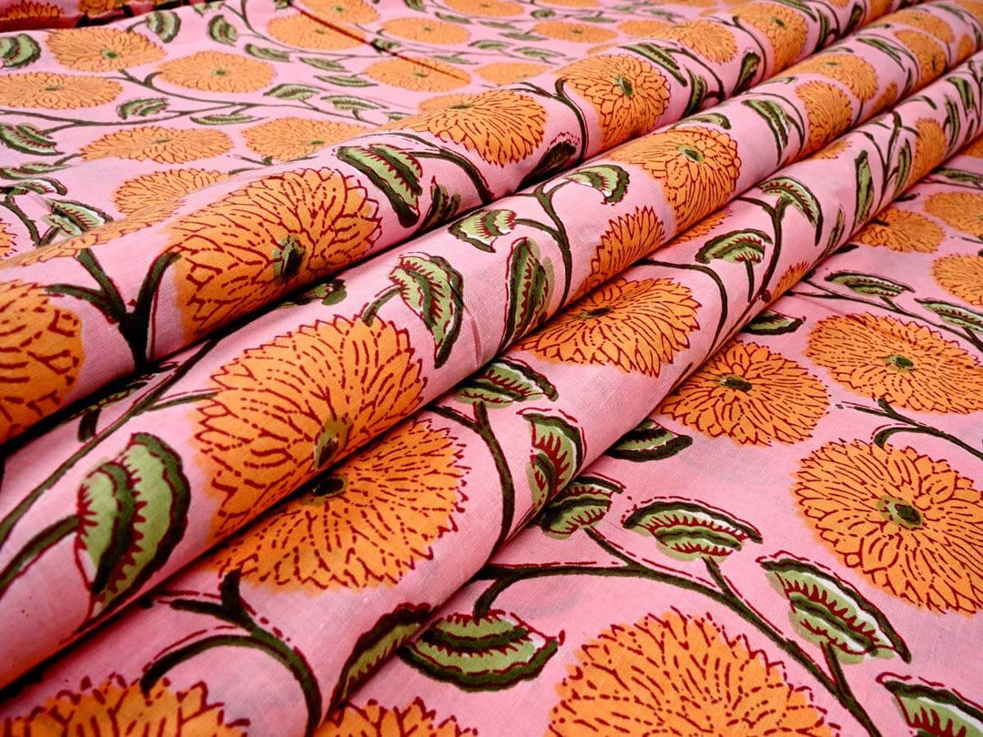 indian cotton dress fabric Brown and Blue Block Print Fabric, Hand Block Print Cotton Fabric, Indian Fabric Sold by Yard, Block Print Dress Fabric, Indian Print Fabric
