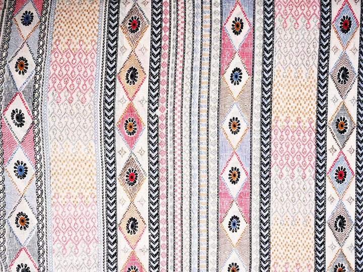 vintage border print cotton fabric