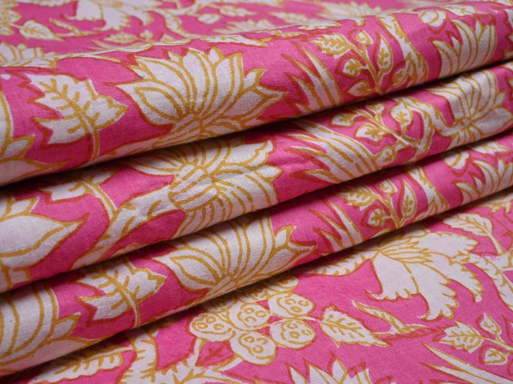 golden flower fabric cotton