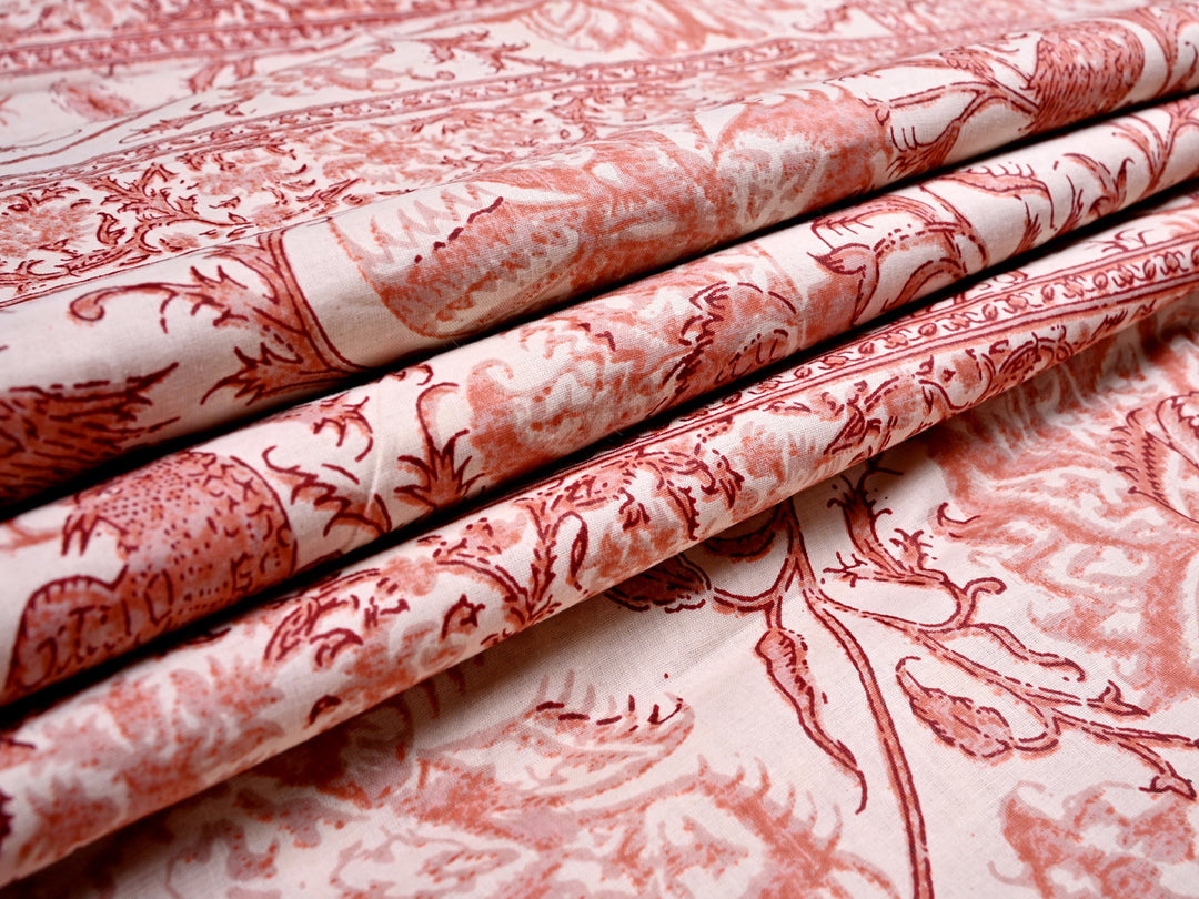 cotton peach fabric by the yard